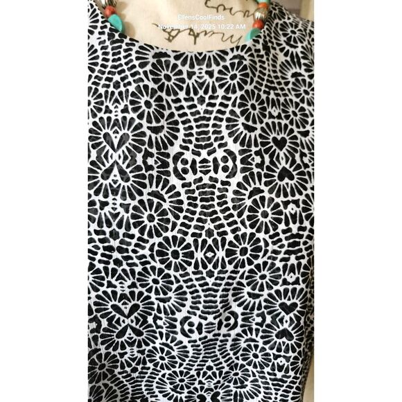 Fever layered sleeveless blouse Black & White Women's M - Picture 2 of 9